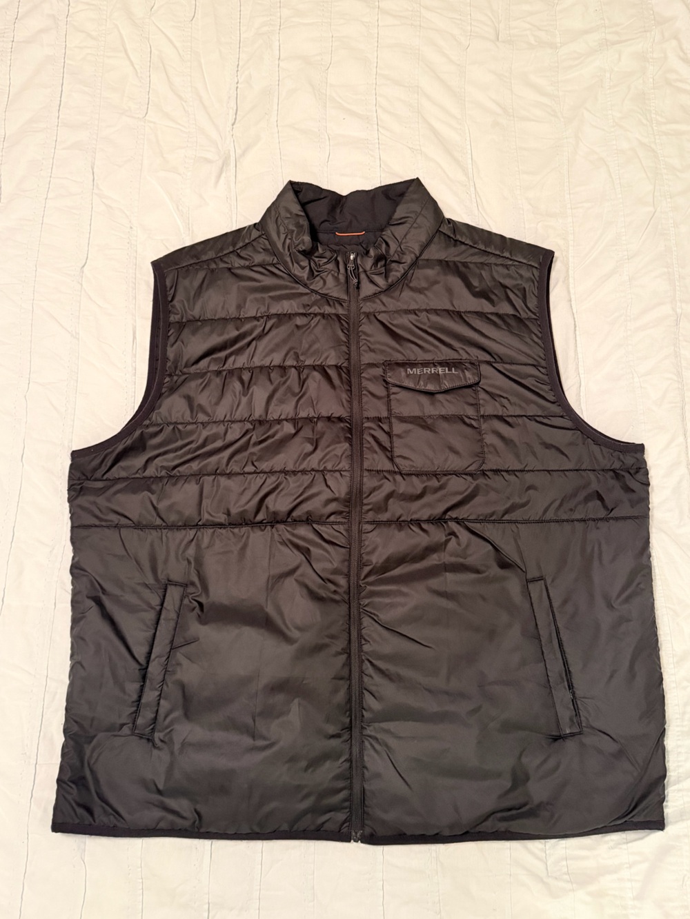 Merrell Black Quilted Puffer Vest with Zip Pockets